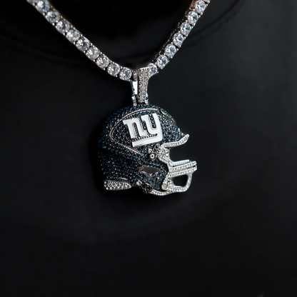 2025 New York Giants Team Helmet Pendant - White Gold