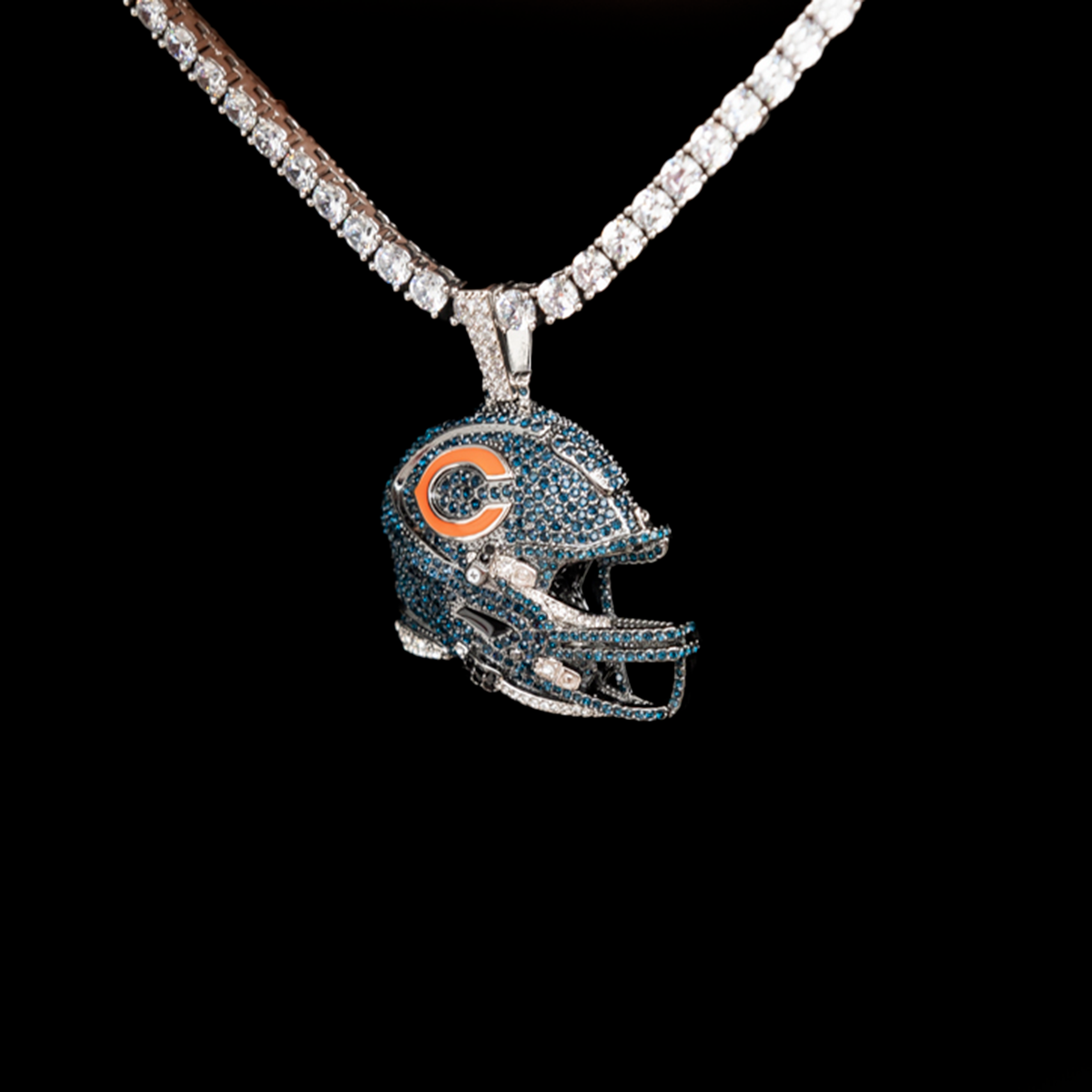 2025 Chicago Bears Team Helmet Pendant - White Gold