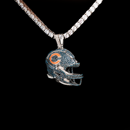 2025 Chicago Bears Team Helmet Pendant - White Gold