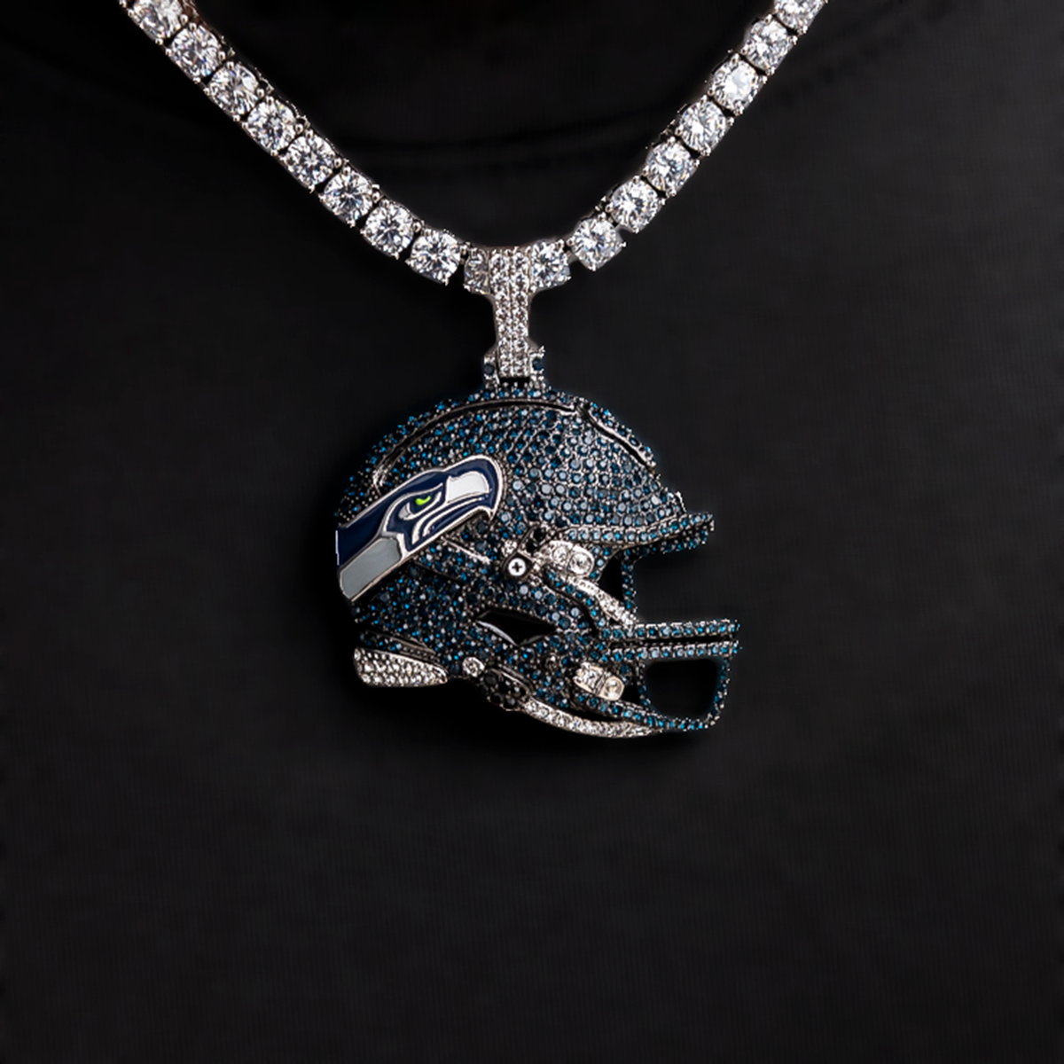 2025 Seattle Seahawks Team Helmet Pendant - White Gold