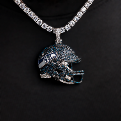 2025 Seattle Seahawks Team Helmet Pendant - White Gold