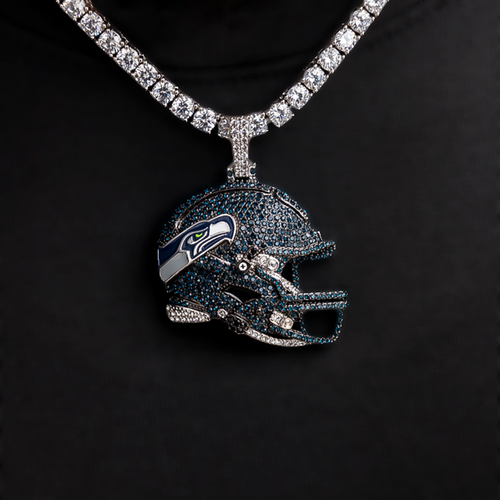 2025 Seattle Seahawks Team Helmet Pendant - White Gold