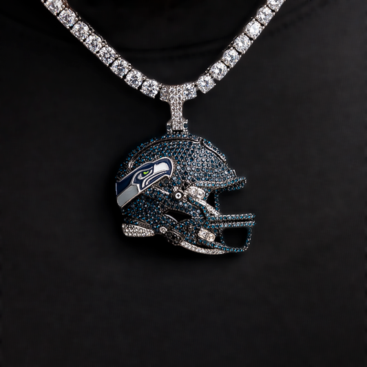 2025 Seattle Seahawks Team Helmet Pendant - White Gold