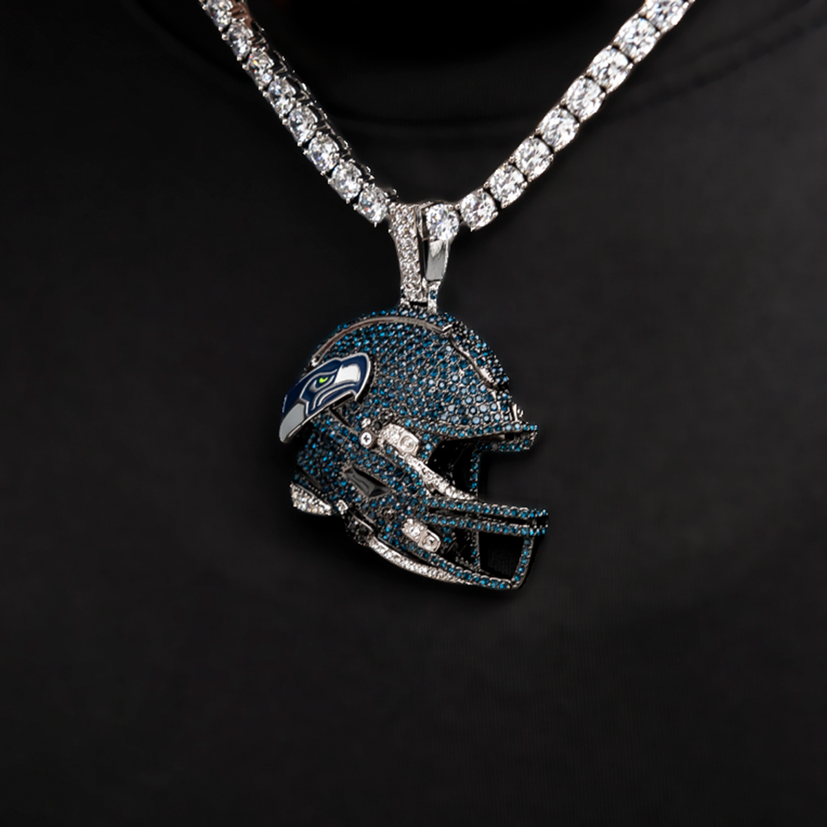 2025 Seattle Seahawks Team Helmet Pendant - White Gold