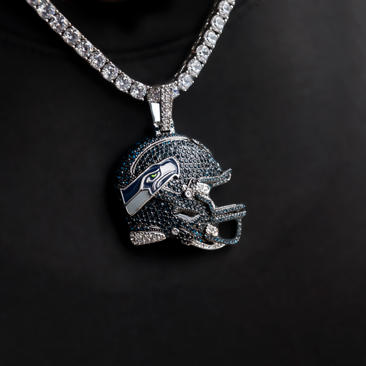 2025 Seattle Seahawks Team Helmet Pendant - White Gold