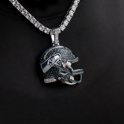 2025 Seattle Seahawks Team Helmet Pendant - White Gold