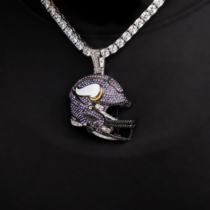 2025 Minnesota Vikings Team Helmet Pendant - White Gold