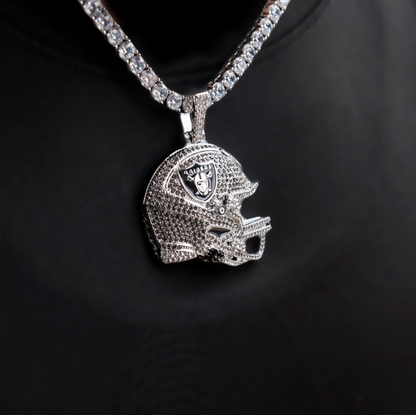 2025 Las Vegas Raiders Team Helmet Pendant - White Gold