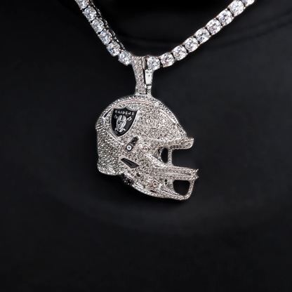 2025 Las Vegas Raiders Team Helmet Pendant - White Gold