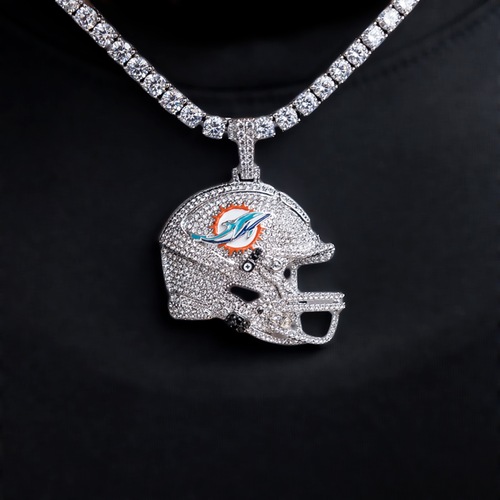 2025 Miami Dolphins Team Helmet Pendant  - White Gold