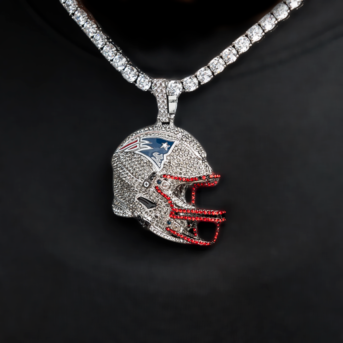 2025 New England Patriots Team Helmet Pendant - White Gold
