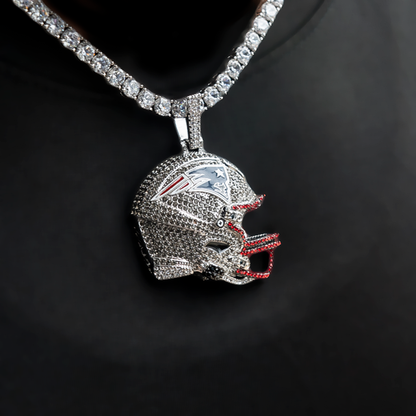 2025 New England Patriots Team Helmet Pendant - White Gold