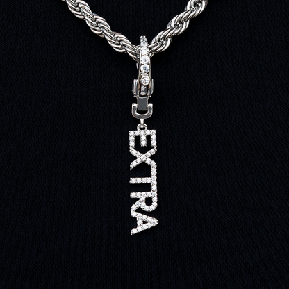 "Extra" Clip On Charm Pendant in White Gold