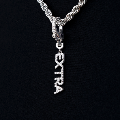 "Extra" Clip On Charm Pendant in White Gold