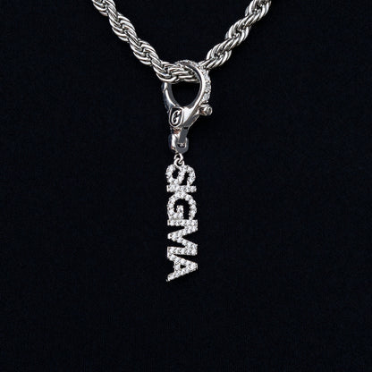 "Sigma" Clip On Pendant in White Gold