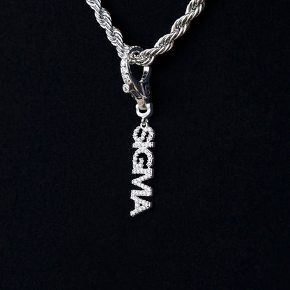 "Sigma" Clip On Charm Pendant in White Gold