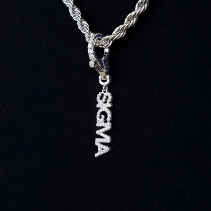 "Sigma" Clip On Pendant in White Gold