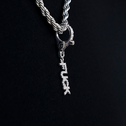 "Fuck" Clip On Pendant in White Gold