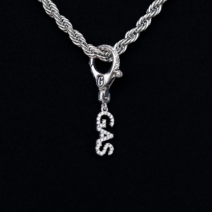 "Gas" Clip On Pendant in White Gold