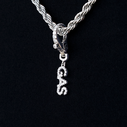 "Gas" Clip On Pendant in White Gold
