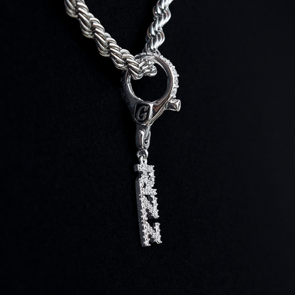 "Rizz" Clip On Charm Pendant in White Gold