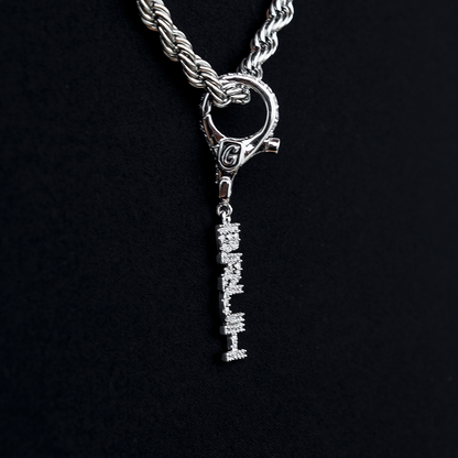 "Bruh" Clip On Pendant in White Gold