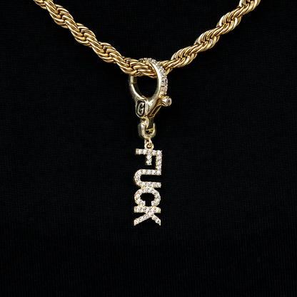 "Fuck" Clip On Pendant in Yellow Gold