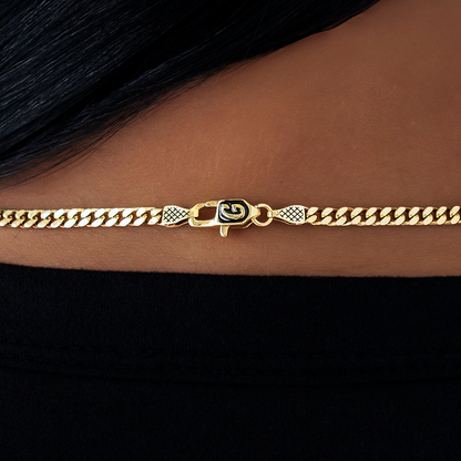 3MM Micro Cuban Necklace in Yellow Gold