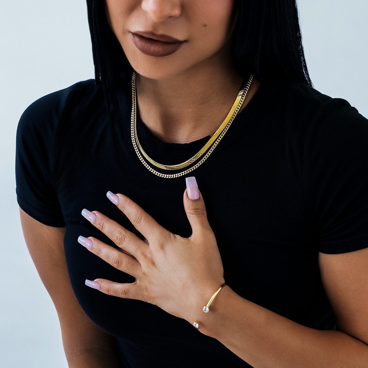 3MM Micro Cuban Necklace in Yellow Gold