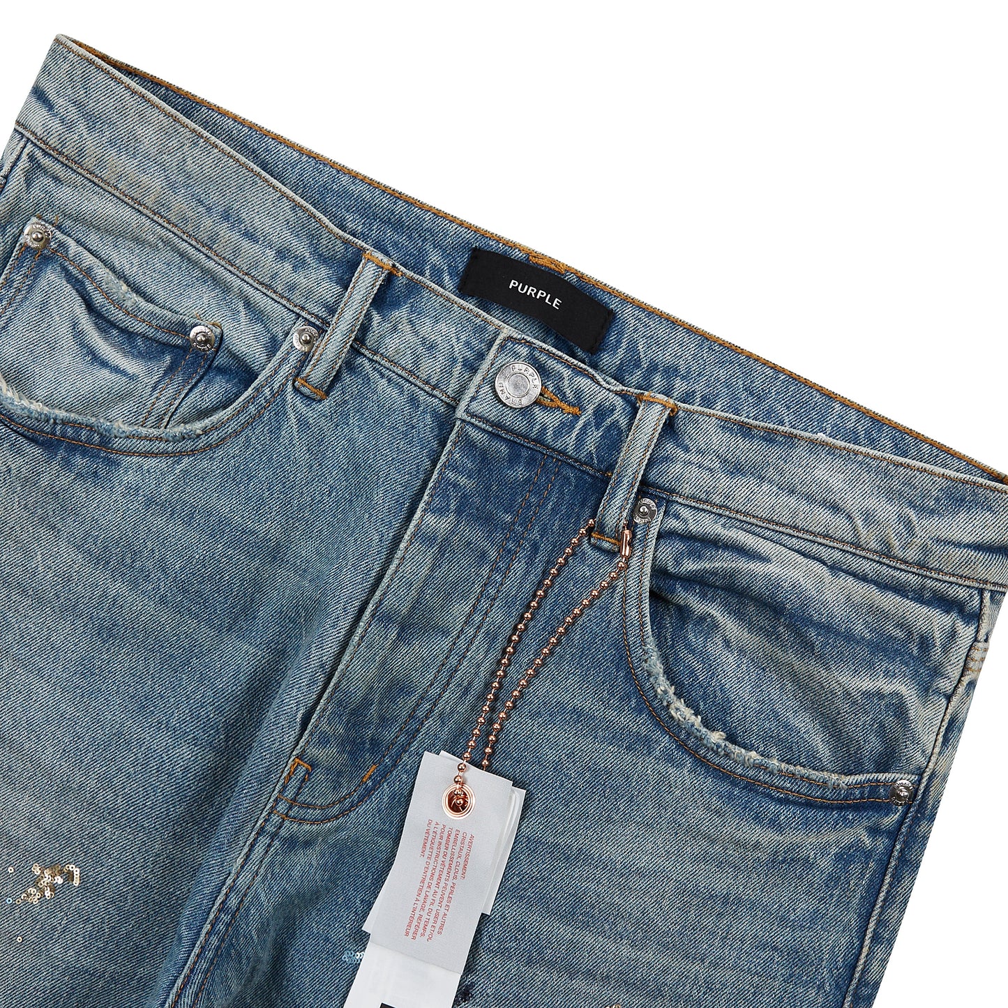 Sequin Splatter Paint Denim