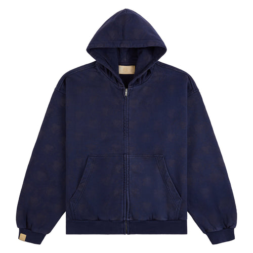 Monogram Zip Hoodie | Navy