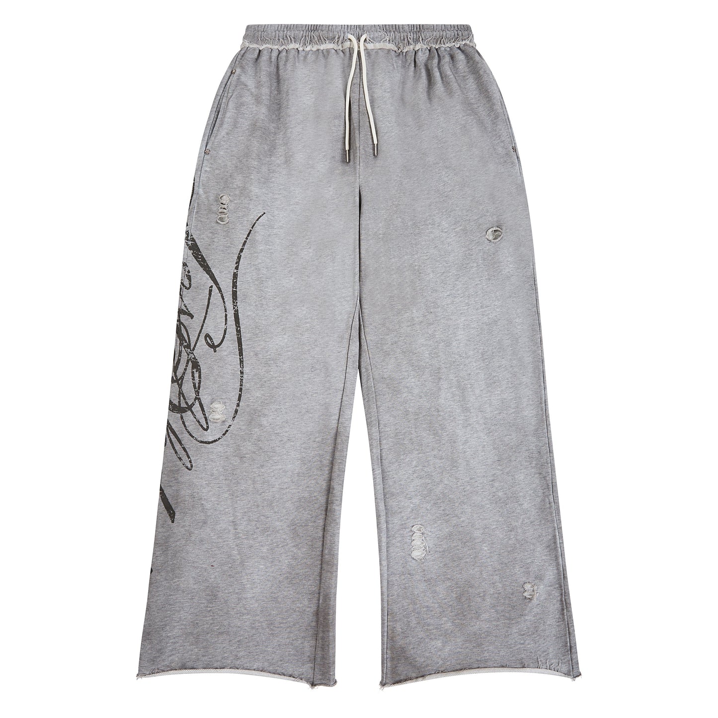 Distressed Script Sweatpant | Grey