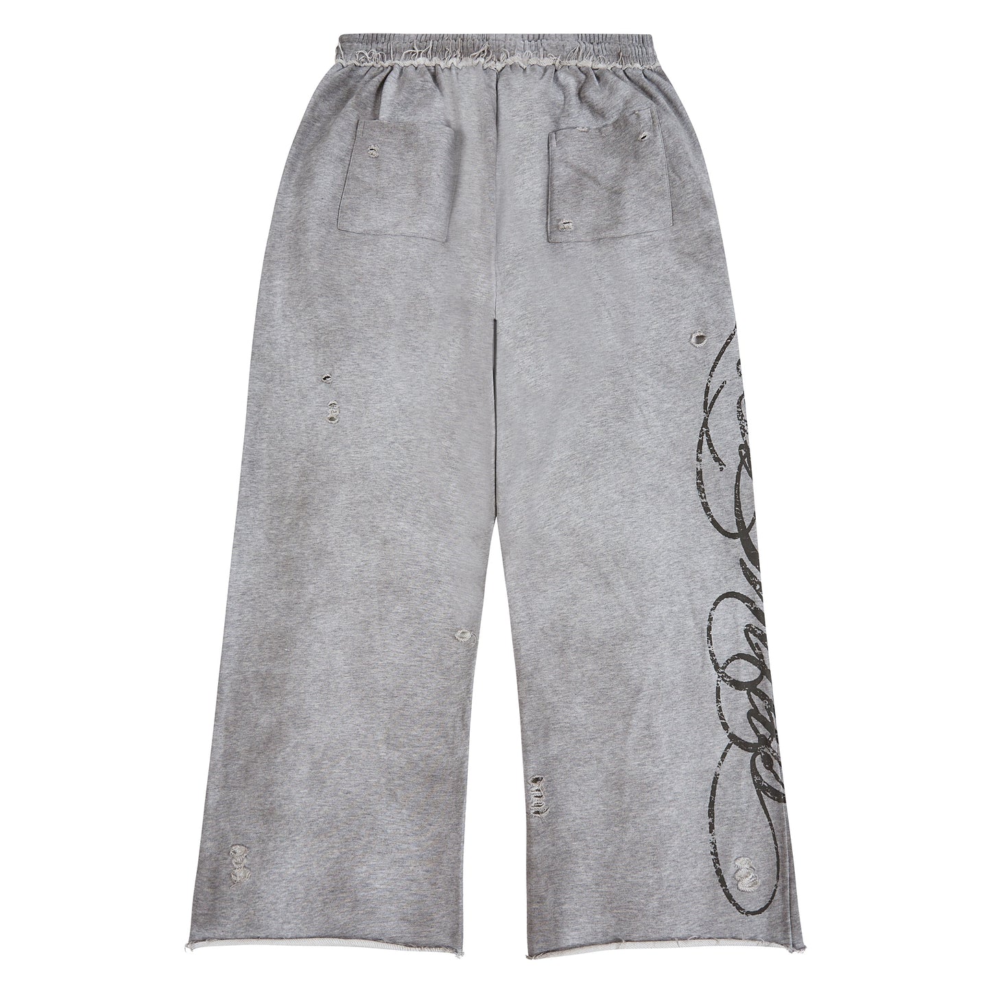 Distressed Script Sweatpant | Grey