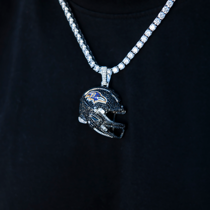 2025 Baltimore Ravens Team Helmet Pendant - White Gold