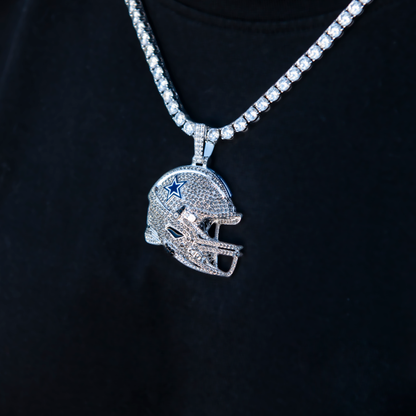 2025 Dallas Cowboys Team Helmet Pendant - White Gold