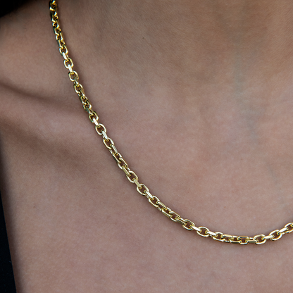 3.6mm Open Box Chain Necklace - Yellow Gold