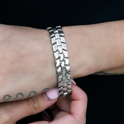 12MM Spine Chain Bracelet - White Gold