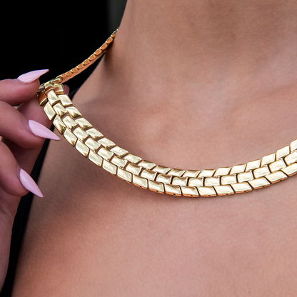 12MM Spine Chain Necklace - Yellow Gold