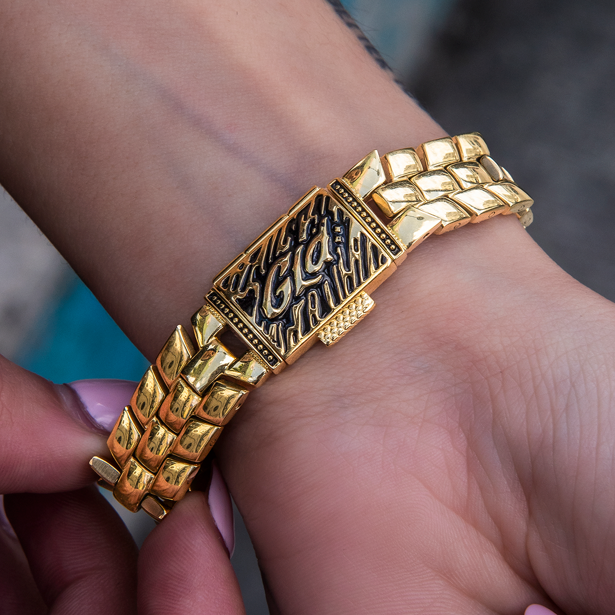12MM Spine Chain Bracelet - Yellow Gold