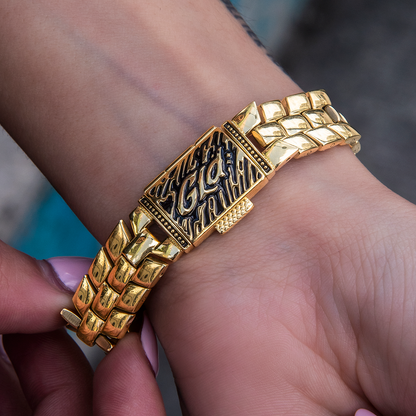 12MM Spine Chain Bracelet - Yellow Gold