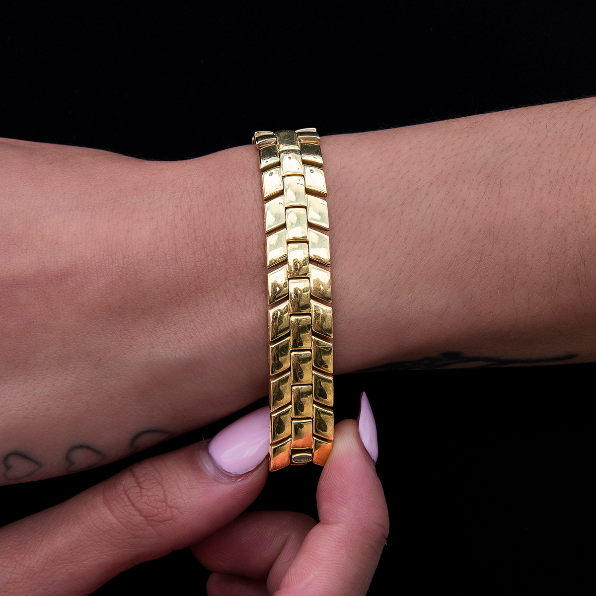 12MM Spine Chain Bracelet - Yellow Gold