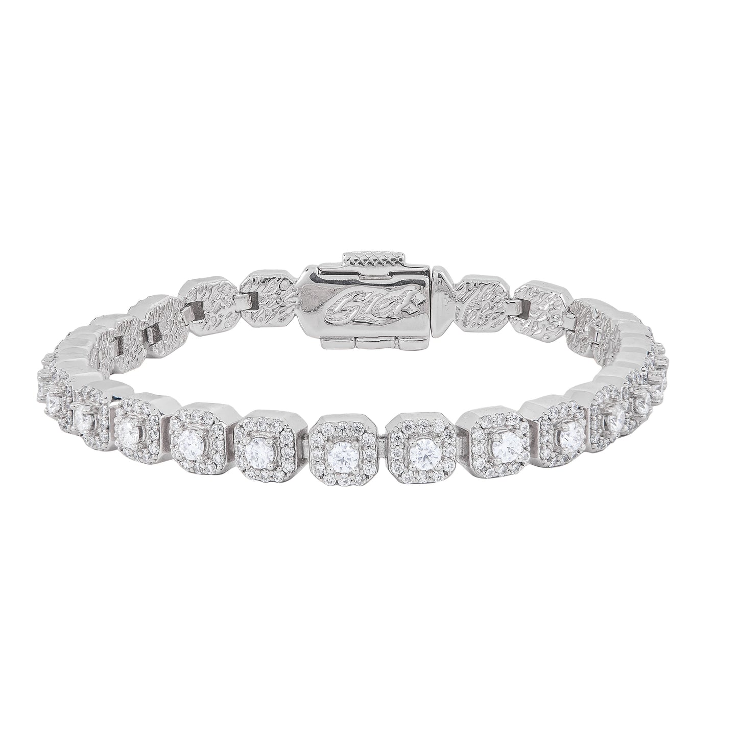 Clustered Moissanite Tennis Bracelet in Sterling Silver - 6MM