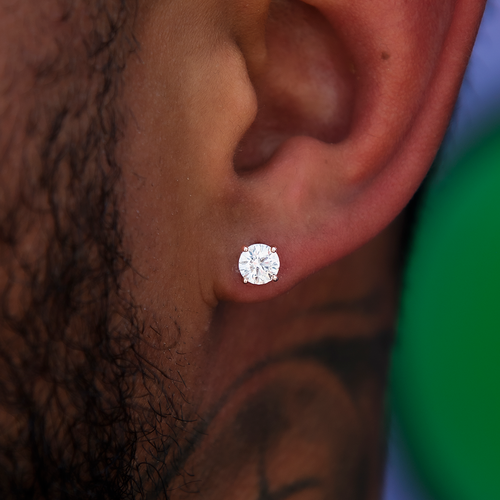 5MM Round Cut Diamond Stud Earrings - Rose Gold