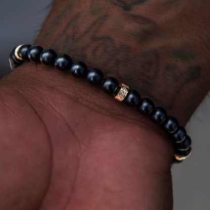 Bear Beaded Bracelet in Yellow Gold