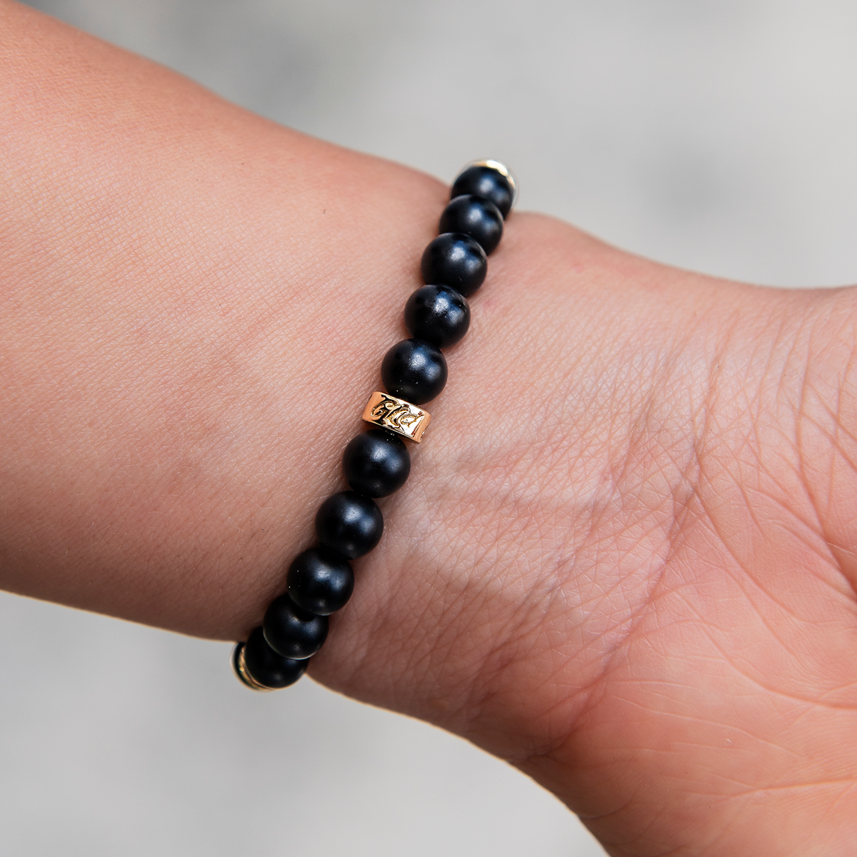Bear Beaded Bracelet in Yellow Gold