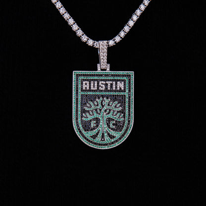 Austin FC Official MLS Logo Pendant in White Gold
