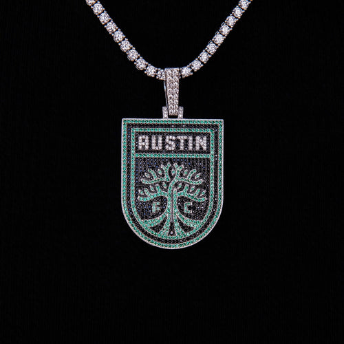 Austin FC Official MLS Logo Pendant in White Gold
