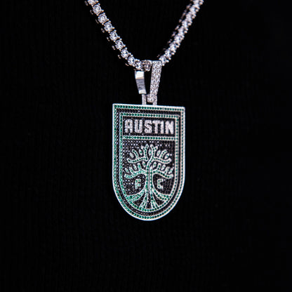 Austin FC Official MLS Logo Pendant in White Gold