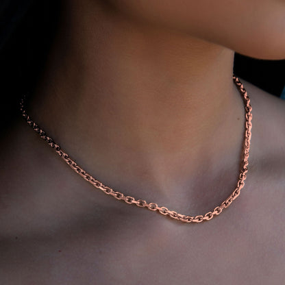 3.6MM Open Box Necklace in Rose Gold