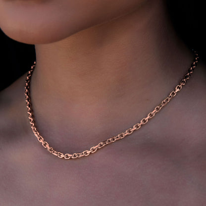 3.6MM Open Box Necklace in Rose Gold